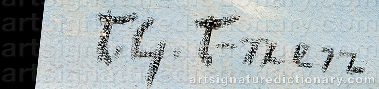 Authentic signature by Toivo Gideon J. TUHKANEN on Painting/Watercolour artwork