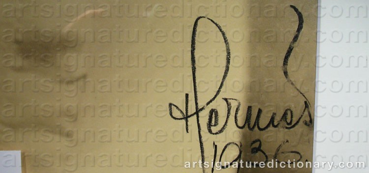 Authentic signature by Benno MOVIN-HERMES on  artwork