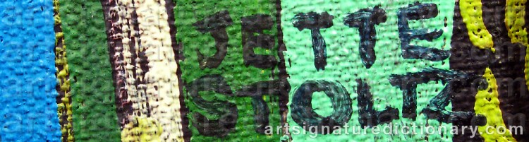 Signature by Gertrud Birgitta ‘Jette’ STOLTZ
