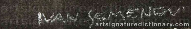 Authentic signature by Ivan SEMENOV on  artwork
