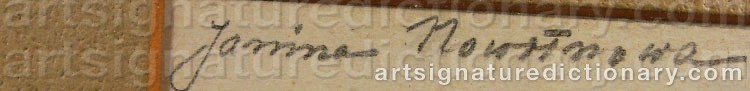 Authentic signature by Janina NOWOTNOWA on  artwork