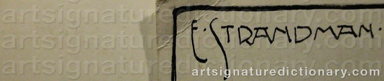 Authentic signature by Erik STRANDMAN on artwork