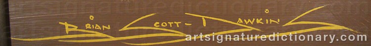 Authentic signature by Brian SCOTT-DAWKIN on  artwork
