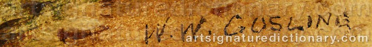 Authentic signature by William W. GOSLING on  artwork