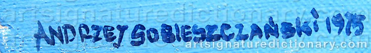 Authentic signature by A. SOBIESZCZANSKI on  artwork