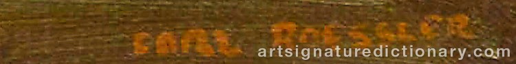 Authentic signature by Carl A. ROESSLER on  artwork