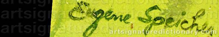Authentic signature by Eugene Edward SPEICHER on artwork