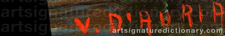 Authentic signature by Vincenzo D'AURIA on  artwork