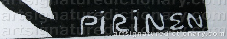 Authentic signature by Joakim PIRINEN on  artwork