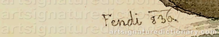 Authentic signature by Peter FENDI on  artwork