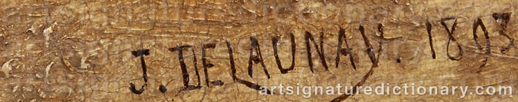 Authentic signature by Jules DELAUNAY on  artwork