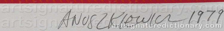 Authentic signature by Richard Joseph ANUSZKIEWICZ on Drawing/Graphic/Print artwork