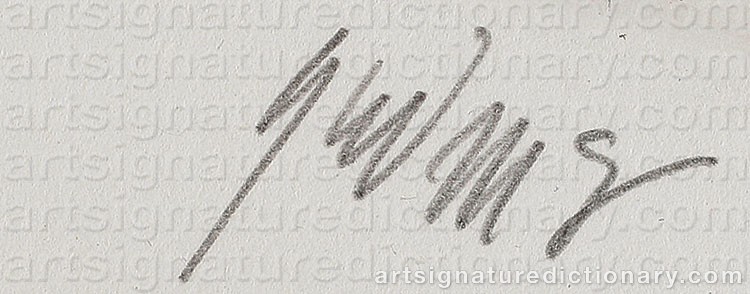 Authentic signature by Gudmar OLOVSON on artwork