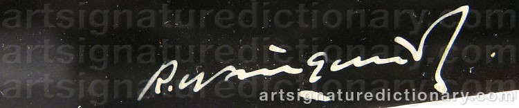 Authentic signature by Rolf WINQUIST on  artwork