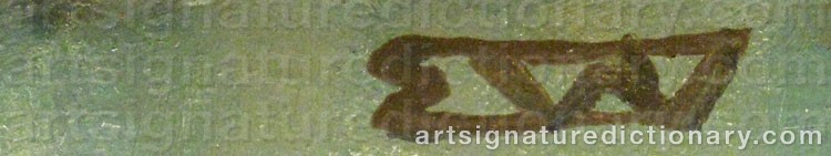 Authentic signature by Erik WERENSKIÖLD on  artwork