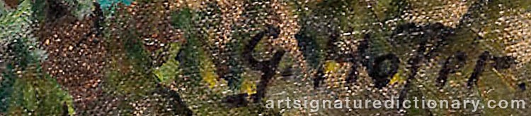 Authentic signature by Gottfried HOFER on  artwork