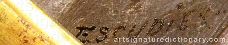 Authentic signature by Charles Jean Auguste ESCUDIER on  artwork