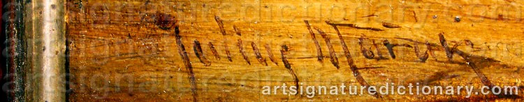 Authentic signature by Julius Eduard MARAK on  artwork