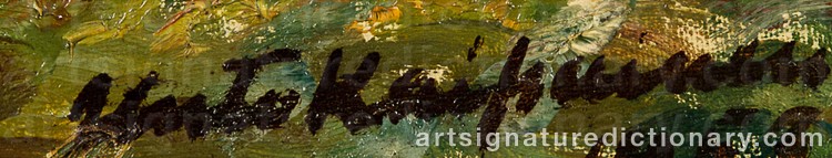 Authentic signature by Unto KAIPAINEN on Painting/Watercolour artwork