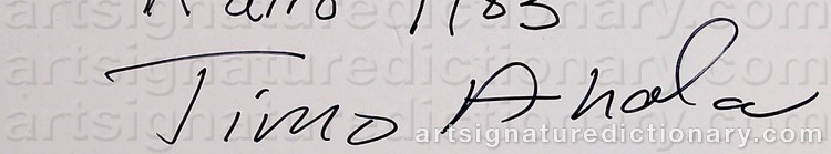 Authentic signature by Timo AHOLA on artwork