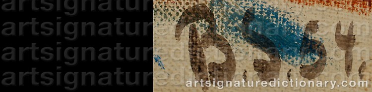 Authentic signature by Bertil SJÖBERG on  artwork