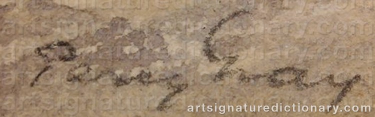 Authentic signature by Percy (Henry Percy) GRAY on Painting/Watercolour artwork