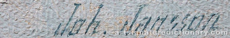 Authentic signature by Johan ‘Joh.’ JANSSON on artwork