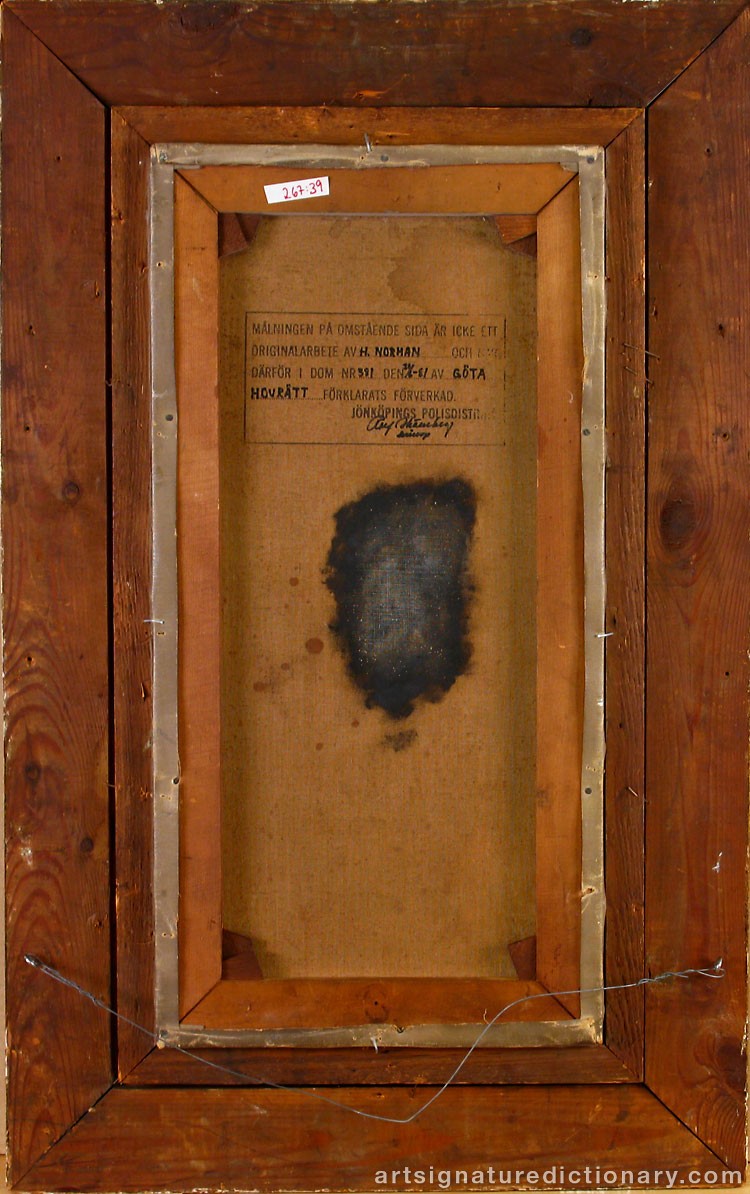 Close-up details showing Herman NORRMAN signature forgery characteristics