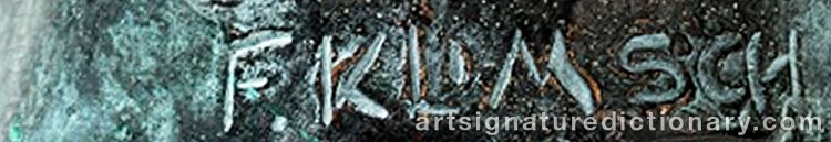 Authentic signature by Fritz KLIMSCH on  artwork