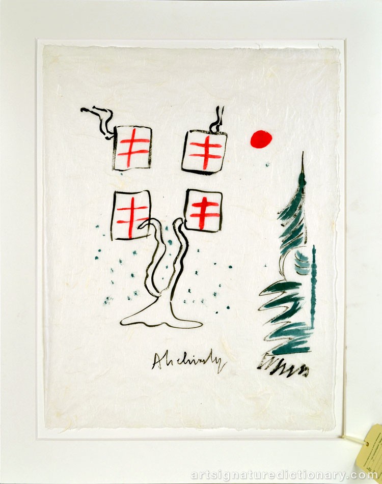 Close-up details showing Pierre ALECHINSKY signature forgery characteristics