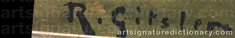 Authentic signature by Rudolf Konstantin GITSLER on  artwork