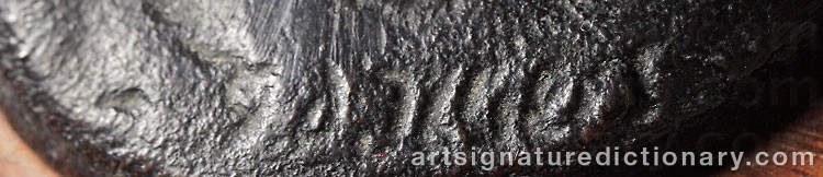 Authentic signature by Gaston D'ILLIERS on  artwork