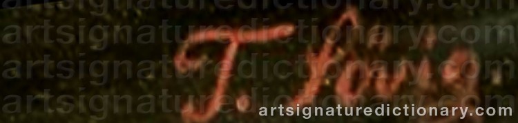 Authentic signature by Theodor SØVIG on  artwork
