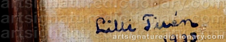Authentic signature by Lilli TIRÉN on  artwork