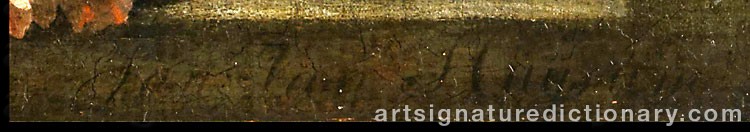 Authentic signature by Jan Van HUYSUM on  artwork