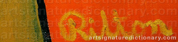 Authentic signature by Ralph RILTON on  artwork