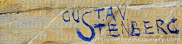 Authentic signature by Gustaf STENBERG on  artwork