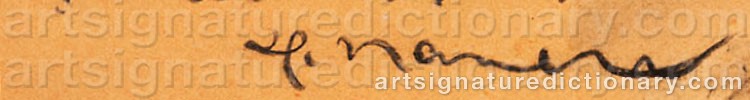 Authentic signature by Heinrich NAUEN on  artwork