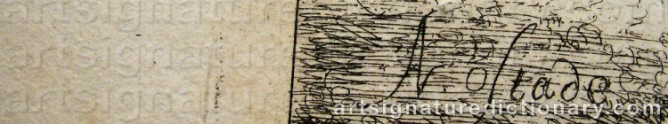 Signature by Adriaen Van OSTADE