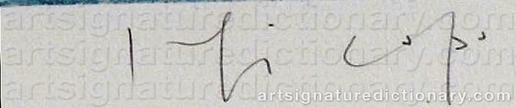 Authentic signature by Joaquin CAPA on  artwork