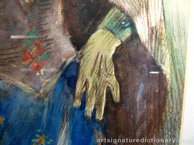 Close-up details showing Anders ZORN signature forgery characteristics
