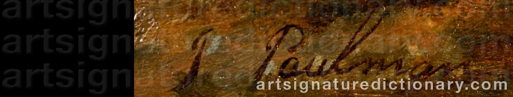 Authentic signature by Joseph PAULMAN on  artwork