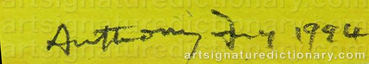 Authentic signature by Anthony FRY on Drawing/Graphic/Print artwork