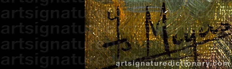 Authentic signature by Isidore MEYERS on  artwork