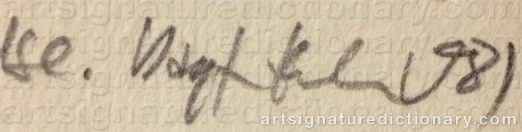 Authentic signature by Dagfinn KNUDSEN on Drawing/Graphic/Print artwork