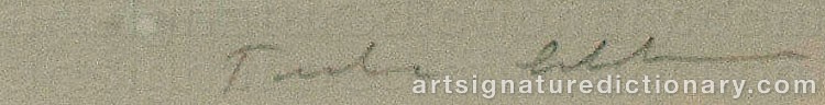 Authentic signature by Tuula LEHTINEN on artwork