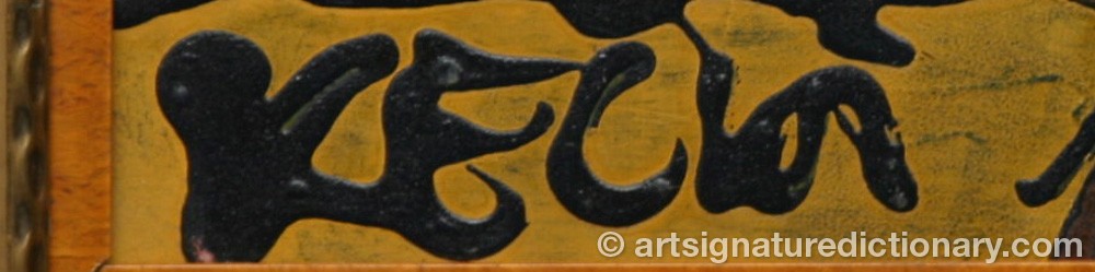 Authentic signature by Bohumil Samuel KECIR on  artwork