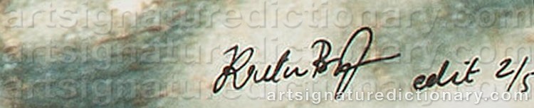 Authentic signature by Kristina BENGTSSON on  artwork