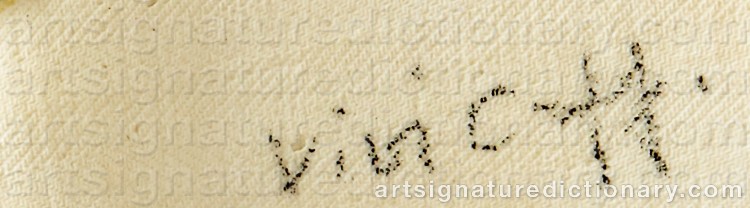 Authentic signature by Vivi ‘Vivi C-Ff’ CALISSENDORFF on Ceramic/Glass artwork