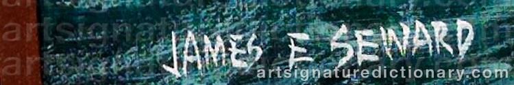 Authentic signature by James E. SEWARD on  artwork